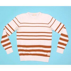 SCOTCH & SODA  Striped Cream Brown Sweater Men's Crewneck Cotton size M /144